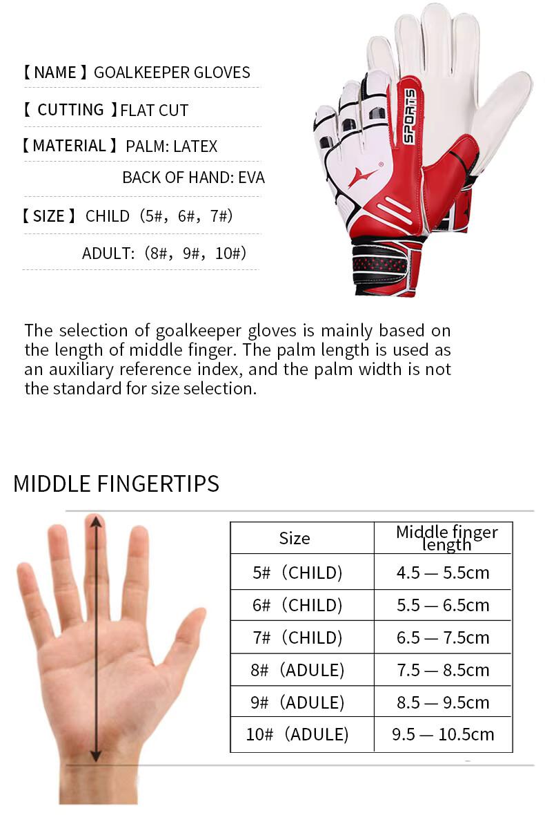 Professional Soccer Goalkeeper Gloves for Adults & Kids, Non-Slip Wear Resistant Training Gloves with Finger Protection