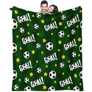 Premium Custom Football Rugby Theme Blanket, Soft Polyester Fiber Material, Multi-Purpose Use, Perfect Gift for Friends & Family
