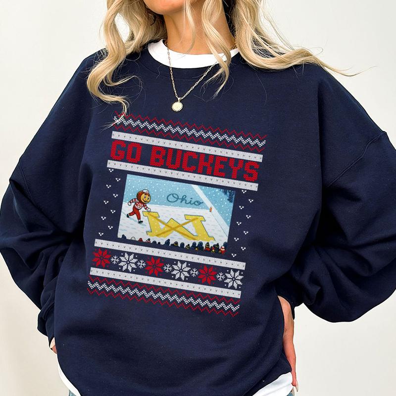 Ohio vs Michigan Rivalry Sweater, Script Ohio on Big M Sweater, Buckeye Fan Erase The M Sweat Shirt, OSU Fan Gift