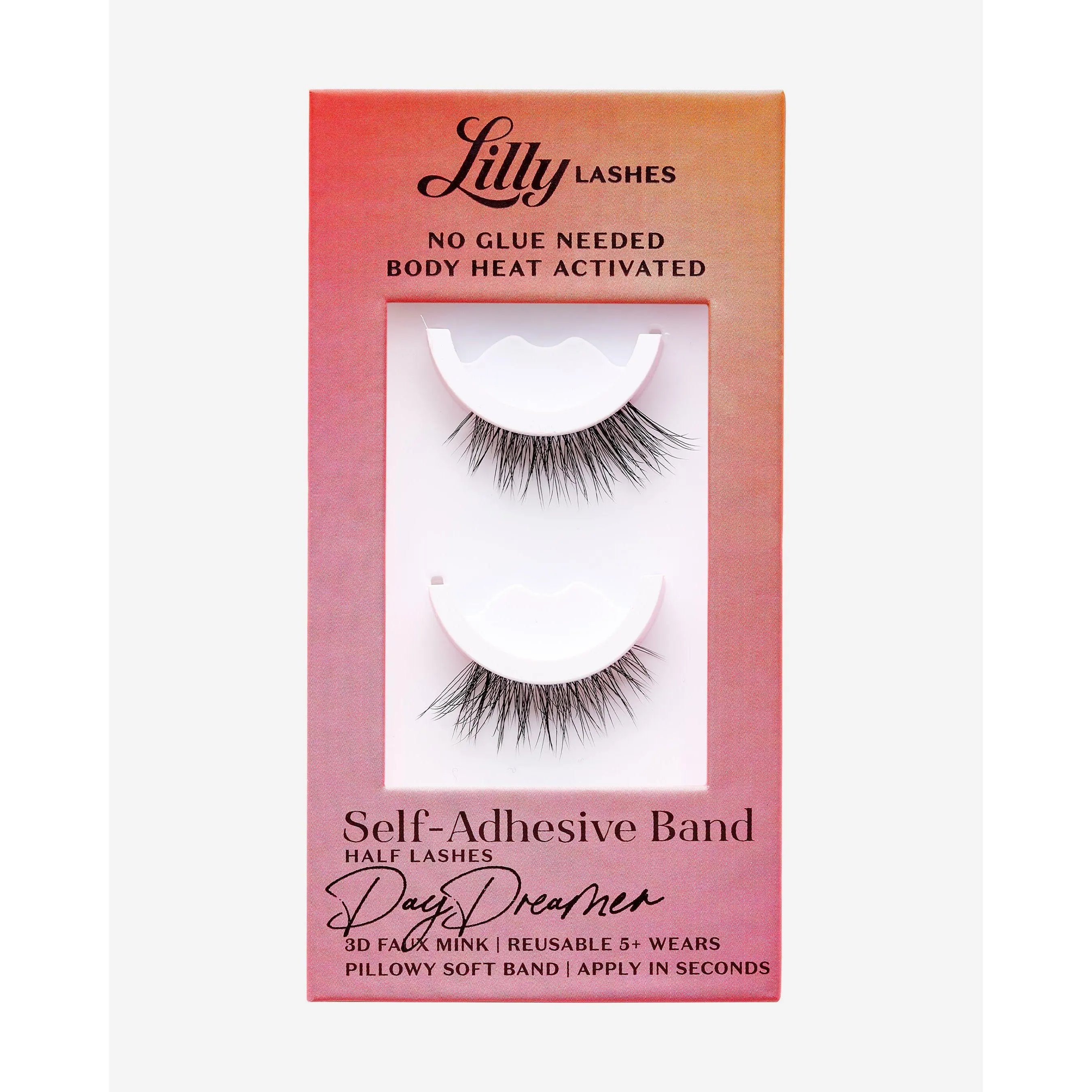 Self-Adhesive Eyelashes DayDreamer Half Lash | Lilly Lashes 3D Faux Mink | No Glue Needed, Body Heat Activated Self-Adhesive Eyelashes DayDreamer Half Lash | Lilly Lashes 3D Faux Mink | No Glue Needed, Body Heat Activated