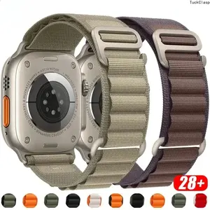 2026 New Alpine Strap for Apple Watch Bands 44mm 40mm 49mm 45mm 41mm 38mm 42mm Nylon Bracelet Iwatch Ultra 2 Series 9 3 4 5 6 7 8 SE Belt Wearable Grey