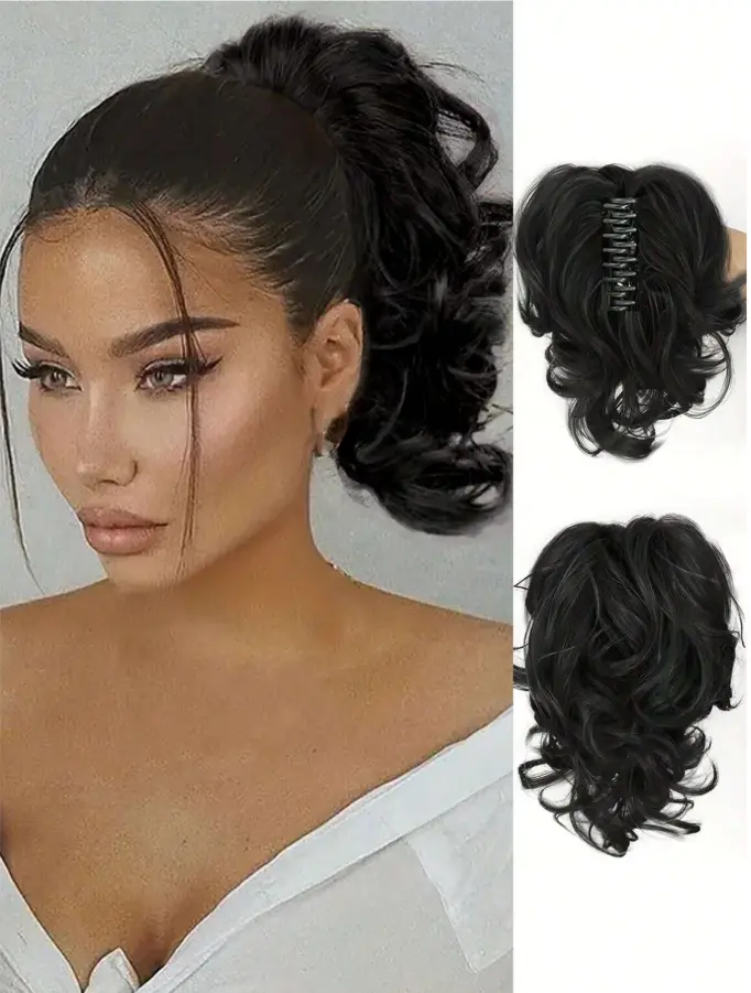 10 Inch Claw Ponytail Short Curly Wavy Ponytail Extensions Synthetic Clip In Hair Extensions Elegant For Daily Use Hair Accessories