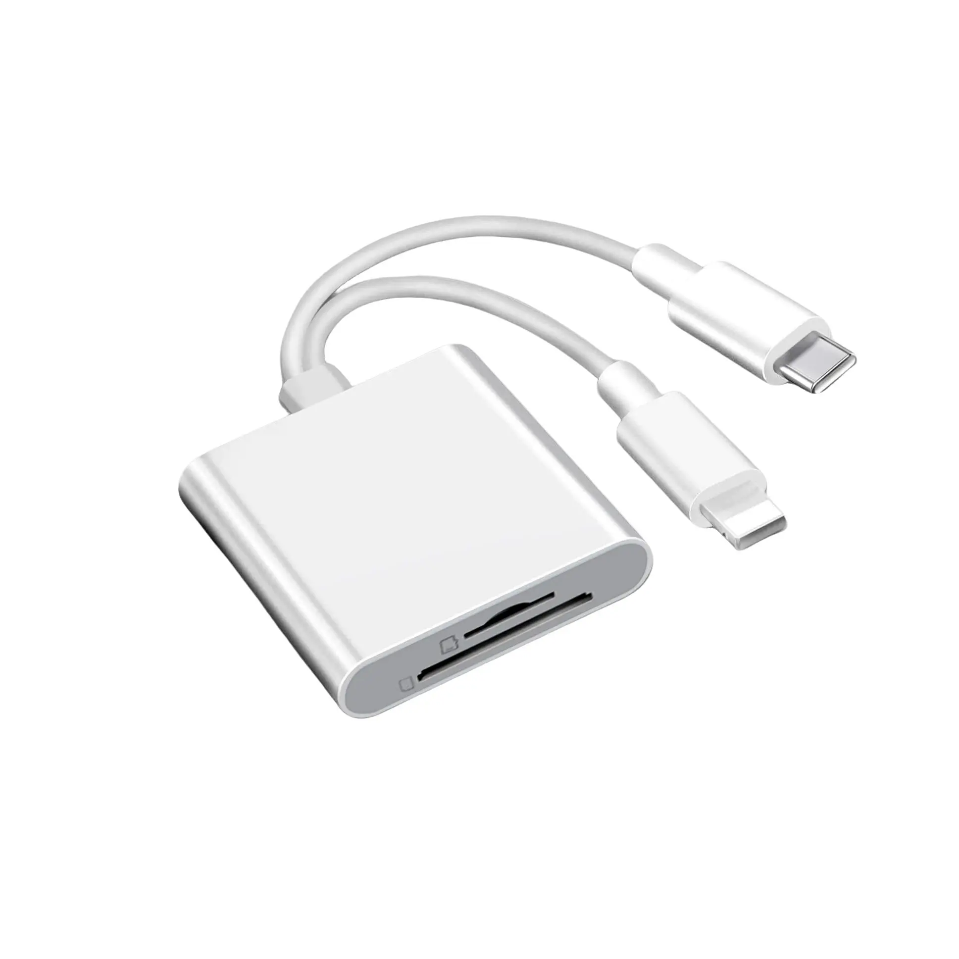 2 In 1 SD Card Reader, 1 Count Portable Type-C Card Reader for USB C Input Device, Dual Slots Memory Card Reader for Game, Plug & Play Reader, Valenti