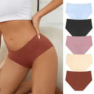 SNUG HAVEN 5Pack Women's Basic Comfy Solid Seamless Panty, Lady Causal Comfort Pastel Brief for Daily Wear, Women's Soft Breathable Knicker for All Seasons, Panties for Women, Slim Fit Underwear for Women, Womenswear Minimalist