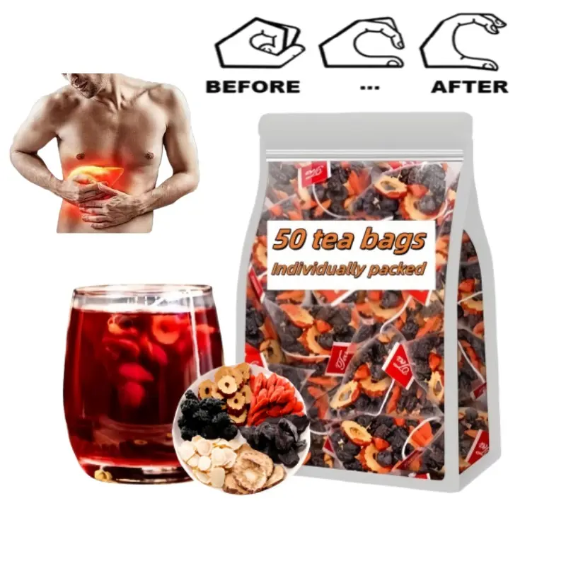 Kidney Tea Formula Ginseng Five Treasure Tea, Natural Red Date Wolfberry Tea Herbal Health Tea Kidney Cleanse Tea for Men & Women, Té de riñón Saludable Orgánico Beverage #DealsForYouDays
