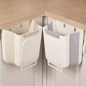 Foldable Kitchen Trash Can, Compact Foldable Garbage Bin for Cabinets, Sinks, Rvs, Camping, Bathrooms, Durable Plastic, Lidded Rectangular Bin