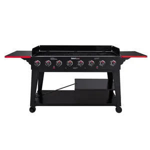 Royal Gourmet  Large Event 8-Burner Gas Grill, 104,000 BTU Liquid Propane Grill, Independently Controlled Dual Systems, Outdoor Party or Backyard BBQ, Black