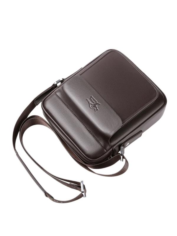 Men's Square Crossbody Bag, PU Leather Shoulder Bag, Stylish Casual Chest Messenger Bag, Durable and Versatile Accessory for Daily Use, Belt Shoulder Bags