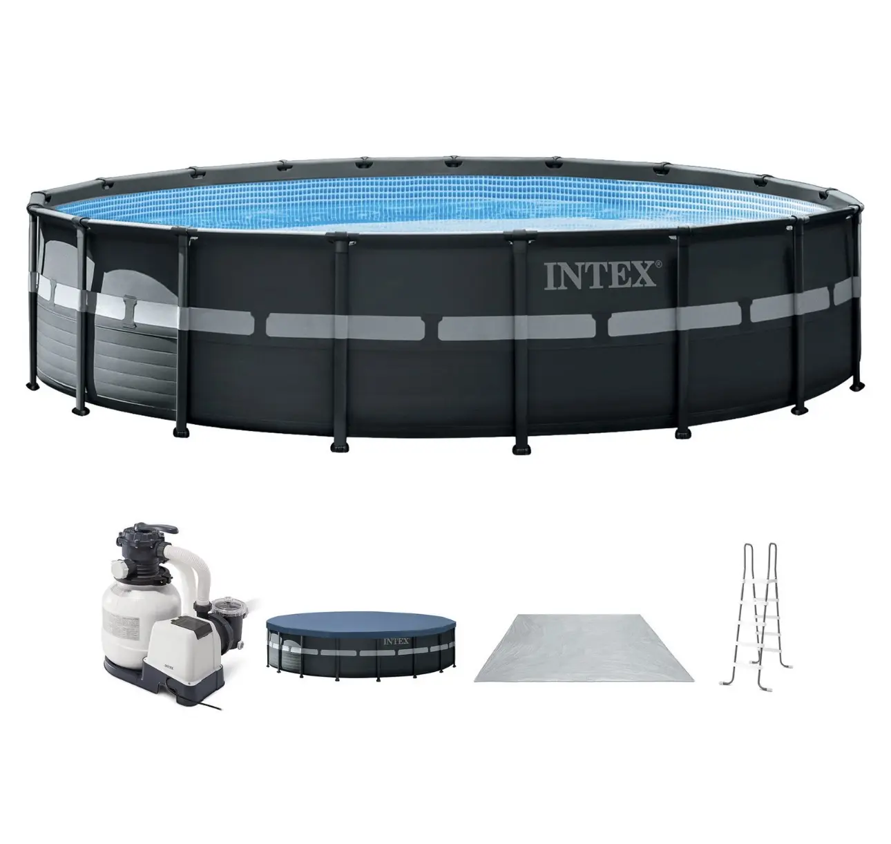 Intex 18Ft x 52In Ultra XTR Frame Round Above Ground Swimming Pool Set with Pump