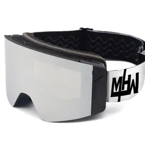 White Mad Hatter SubZero Ski Snowboarding Goggles - UV Protection Adjustable Strap Skiing Goggles