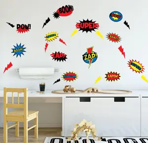 Superhero Comic Words Decor Wall Decals