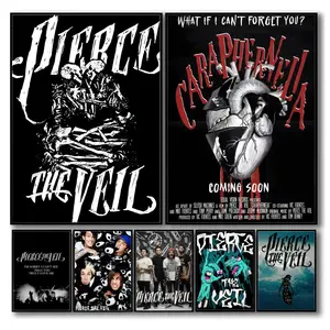 P-Pierce The Veil Band Collide.. Poster HD Sticky Waterproof Wall Art | High Quality Print Aesthetic Home Living Bedroom Bathroom hallway Decor Trendy Room Decoration | Multiple Size Options Available