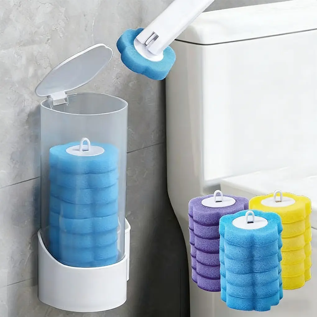 Disposable Toilet Brush Set with 18PCS Triple-Layer Refills & Wall Mount Holder for Deep Cleaning & Hygienic Bathroom Maintenance