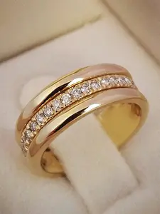 Luxury Artificial Zircon Ring for Women, Wedding Engagement Anniversary Party Accessory Gift, Copper Chain Style, All Seasons Wear, Cubic Zirconia Rings, Statement Rings, Elegant Engagement Ring, Elegant Everyday Ring