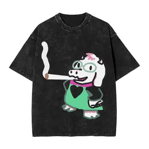 Washed T Shirt Ralsei Deltarune Hip Hop Novelty T-Shirt Harajuku  Streetwear Short Sleeve Summer5Tops Tees for Men Women