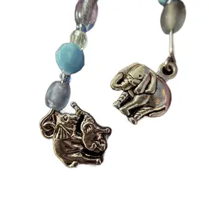 Handmade mismatch elephant family  Fish Hook Dangle Earrings with Colorful Beads Unique Mismatched Style Modern Charm