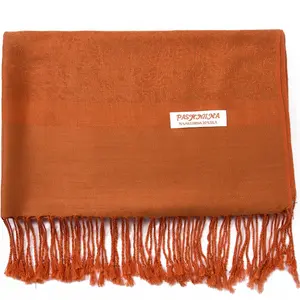 Pashmina Silk Scarf – Rave Fashion Shawl with Tassels, Paisley Border, Luxury Gift BECOLORED