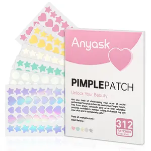 Anyask Pimple Patches, 312 Patches 3 shapes Hydrocolloid Acne Patches, Safe & Non-Toxic Acne Treatment Skin Repair Skincare