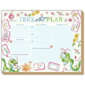 Crack Dot Plan Mahjong Icons Green Dragons Luxe Planner by Rosanne Beck
