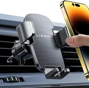 2025 Car Phone Mount Phone Holders for Your Car Thick Cases Friendly Air Vent Wider Clamp Metal Hook Cell Phone Car Mount for iPhone Pro Max Samsung Smartphones
