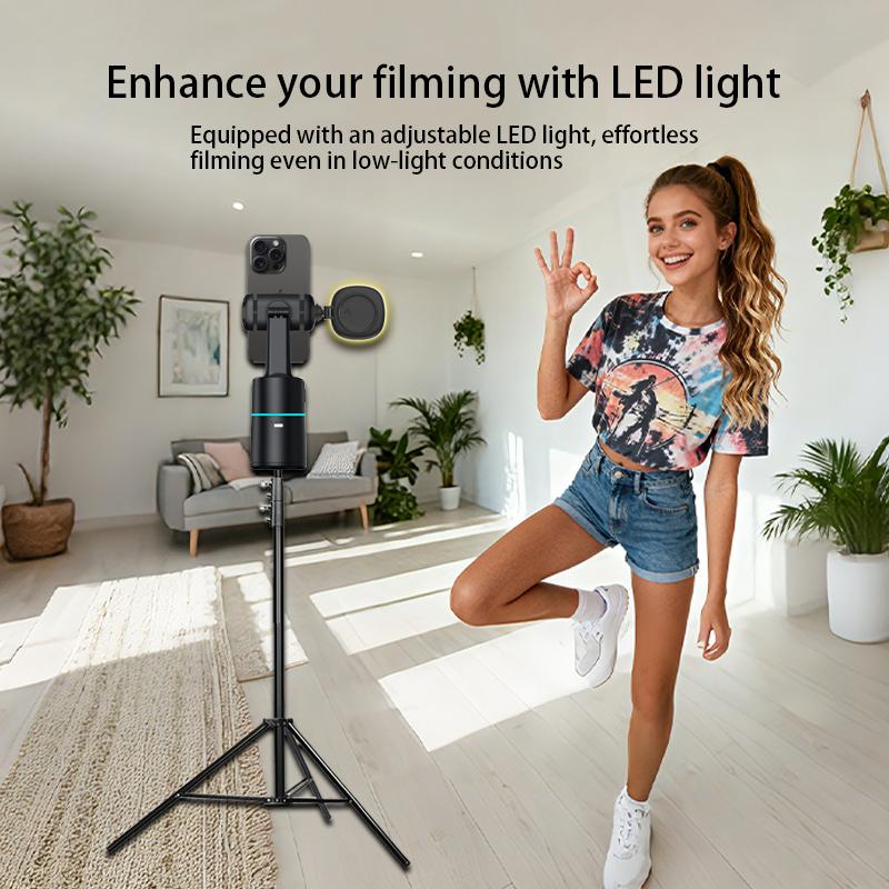 [Free Tripod] Face Tracking Selfie Stick with Fill Light, 360° Rotation Alloy Tripod for Android/IPhone, No App Required, 67" Adjustable Selfie Stick for TikTok/Vlog/Video/Live Steam [2026 Upgraded]