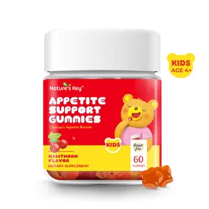 Nature's Key Hawthorn Flavor Kids' Appetite Booster Gummies (Ages 4+), Children's Vitamin Supplement, Appetite Stimulant, Healthy Weight Gain Support, 60-Count Pack of 1