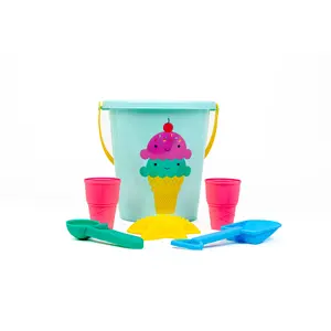 Toysmith 6 Piece Ice Cream Sand Bucket Set Kids Beach Toy Sand Play Fun Outdoor Summer Set