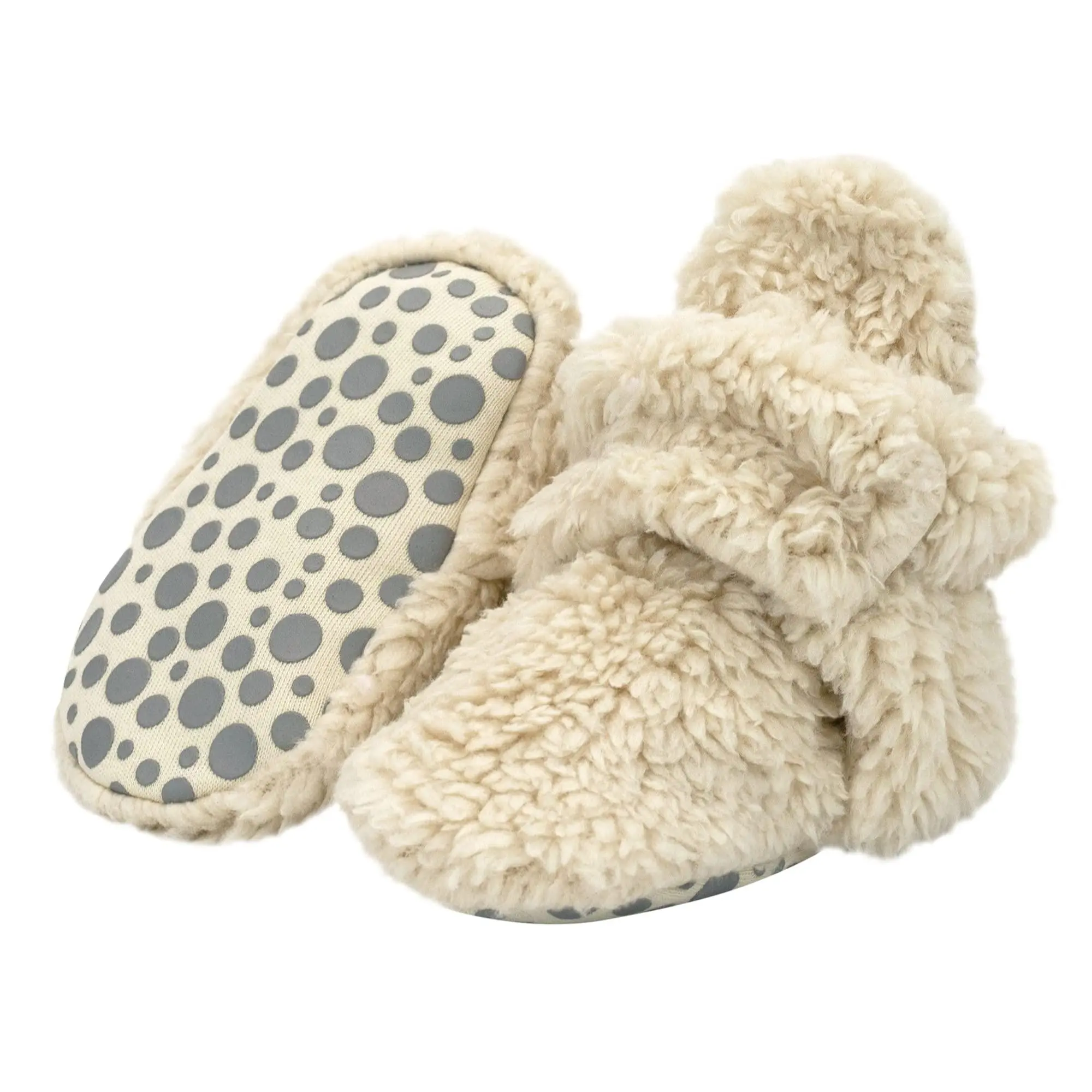 Zutano Winter Furry Fleece Baby Booties | Easy On & Off Baby Shoes with Stay-On Design, Non-Slip Grippers and Organic Cotton Lining for Newborns, Infants & Toddlers, Warm Winter Booties for Everyday Wear