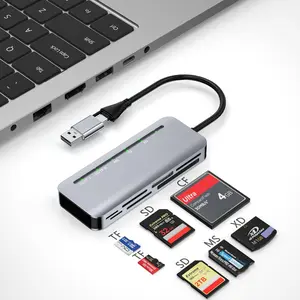 7-in-2 Memory Stick Pro Duo Card Reader, USB-A & USB-C Multi-Card Reader for SD/TF/CF/MS/XD Memory Cards, 5Gbps  Transfer, SD Card Reader for  15/16/17, MacBook, iPad, Android, Camera