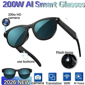 Ai Smart Glasses 200W Camera Video Recording, LED Flashlight, Bluetooth-compatible Calling, Ai Real Time Translation, Intelligent Sunglasses