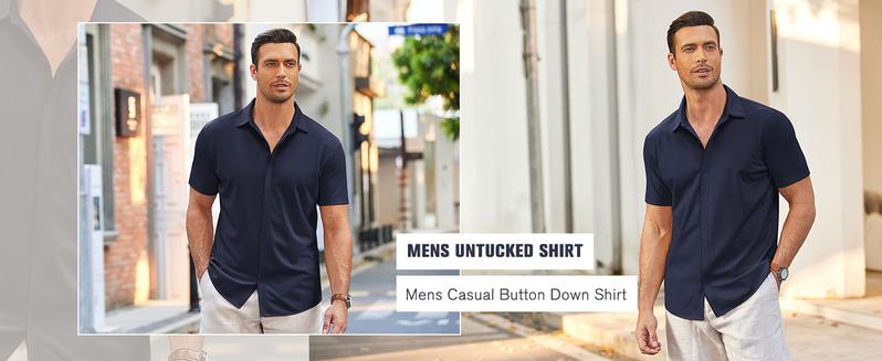 COOFANDY Fall Outfits Men's Shirt Wrinkle Free Dress Shirt Long Sleeve Button Menswear Stylish Casual