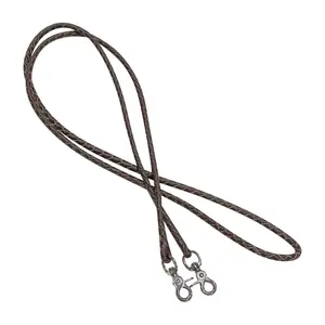 7Ft Brown Western Leather Braided Roping Reins Snap