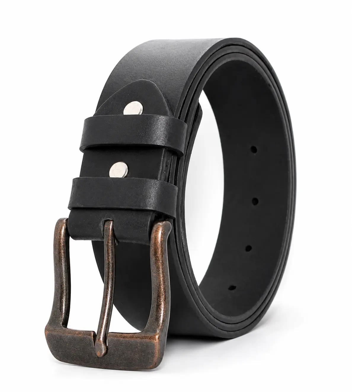 Men's Amish Handmade Full-Grain Buffalo Leather Belt - 1.5" Width, 3.6mm Thick, American Made, Vintage Solid Buckle, Concealed Carry Ready Waist Band, Built Tough for Daily Wear