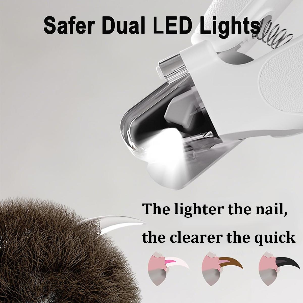 2-in-1 Pet Nail Clipper & Grinder with Dual LED Lights, Ultra-Quiet USB-C Rechargeable Nail Trimmer for Dogs Cats of All Sizes with Nail Catcher