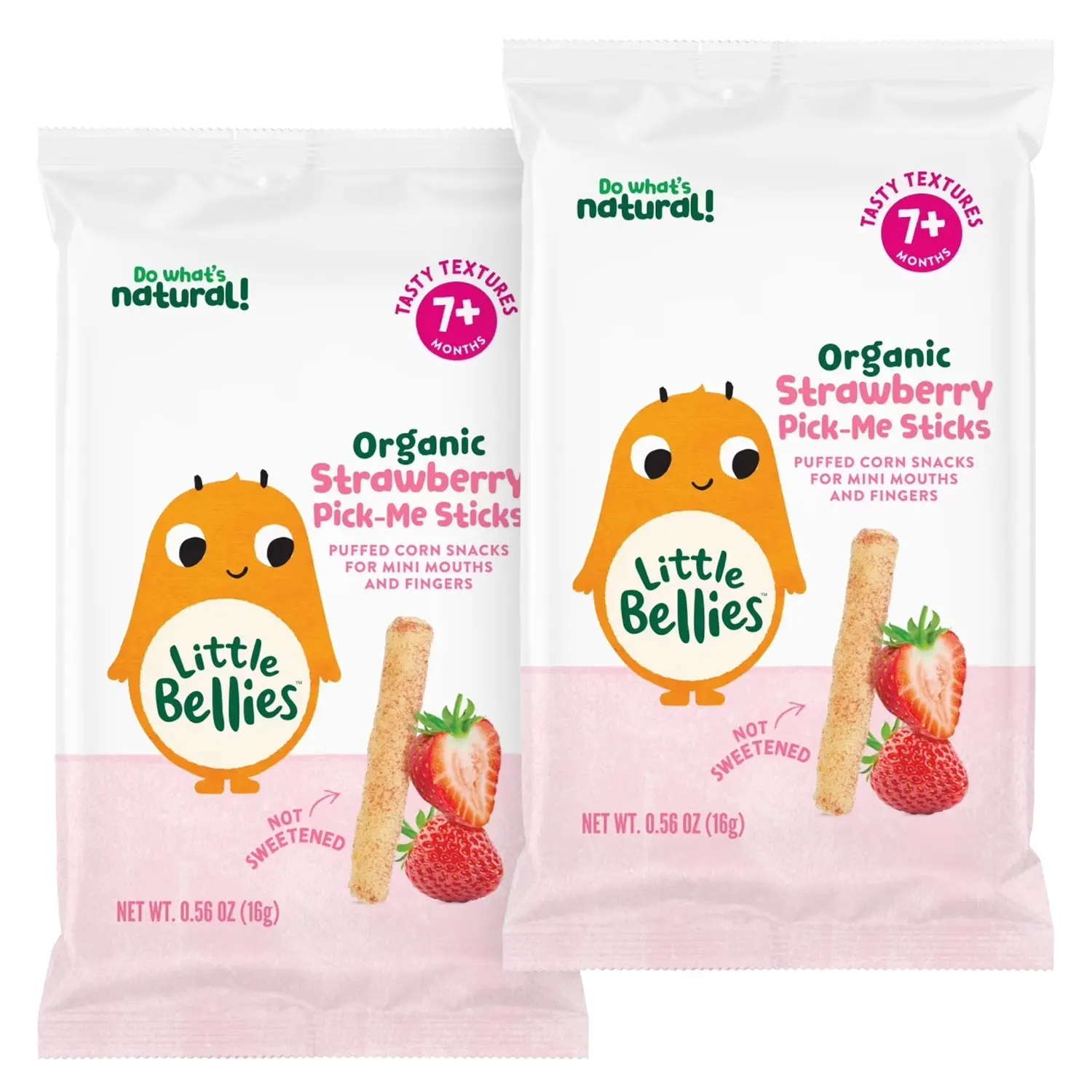 Little Bellies Organic Strawberry Pick-Me Sticks Puff Snack, 0.56 oz, 2 ct Little Bellies Organic Strawberry Pick-Me Sticks Puff Snack, 0.56 oz, 2 ct