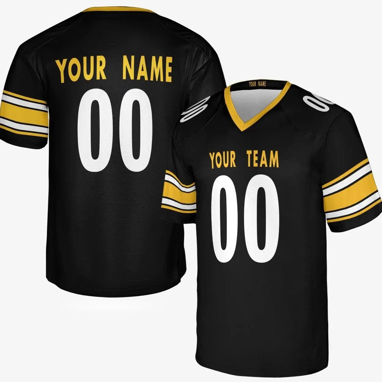 Personalized Black Steelers Jersey: Add Name & Number, Adult Sizes 1DS