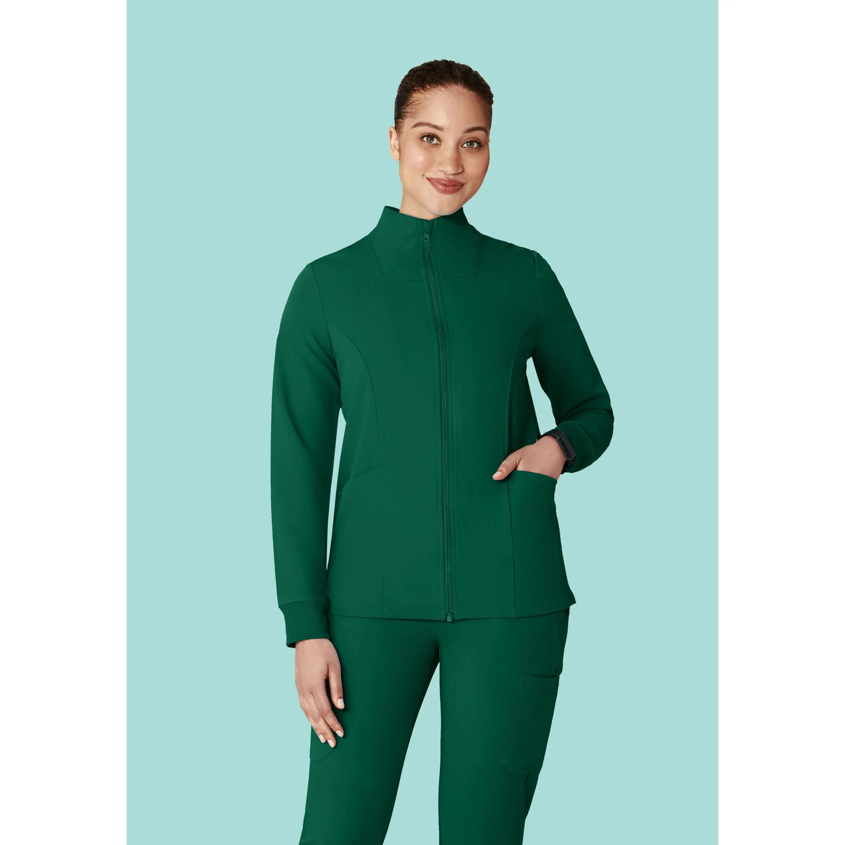 Women's Modern Scrub Jacket Hunter Green