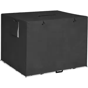 54 Inch Wire Dog Crate Cover,Durable Windproof Privacy Polyester Pet Kennel Covers,Breathable Blackout Cover for 1/2/3 Door Dog Cage. (54" L x 37" W x 45" H,Black)