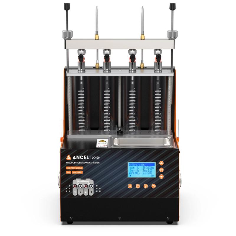 ANCEL JC400 4-Channel Fuel Injector Cleaner & Tester with Ultrasonic Cleaning | GDI & Piezo Supported | 20 Bar Pressure | for Car/Motorcycle
