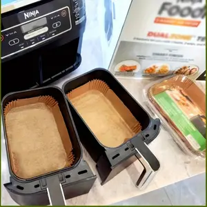 100pcs Disposable Air Fryer Liners - Rectangular Parchment Paper for Air Fryers, Ovens, and Baking Sheets - Easy to Clean, Healthy Cooking - Ideal Gift for Home Chefs and Baking Enthusiasts, Air Fryer Accessories, Versatile Kitchen Essentials
