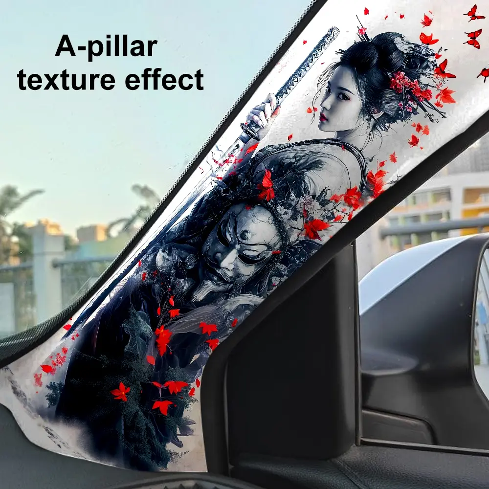 Jdm Car Interior a Pillar Upgrade Sticker, Cool Knight Warrior Self-Adhesive Decal, Stylish Car Modification Accessory, Car Accessories, Car Stickers, Car Decals, Car Interior Decor