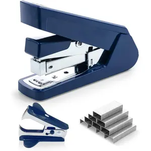 Stapler, 50 Sheet Capacity, One-Touch Stapling, Heavy Duty Desktop Stapler With 1000 Staples and Remover, Portable Handheld Stapler for Home & Office (Dark Blue)