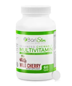 BariSlim Advanced Chewable Multivitamin Tablets - Vitamin and Supplement | Wild Cherry (60 Count)