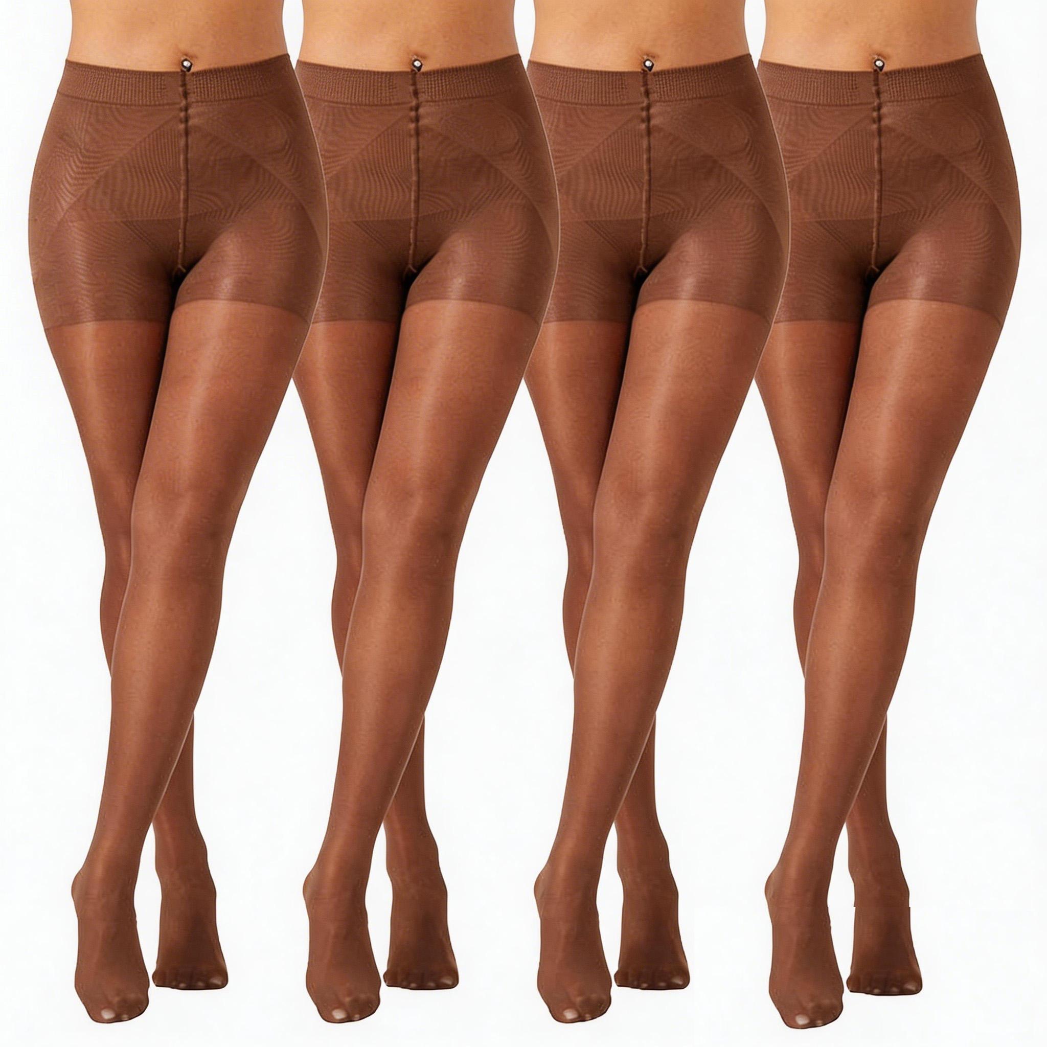 4 Packs Women’s 40 Denier Fun Colored Tights | Nude Tights with Reinforced Toe