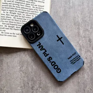 Unique GOD'S PLAN Patterns Phone Case Featuring A Soft Pu Leather Patch Panel And Precision Camera Cutout, Blending Sophisticated Tactile Feel With Reliable Drop Protection For iPhone 17 16 15 14 13 12 11 X XS