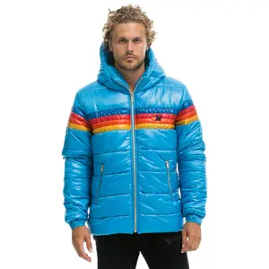 4 STRIPE LUXE TREKKER JACKET - GLOSSY OCEAN