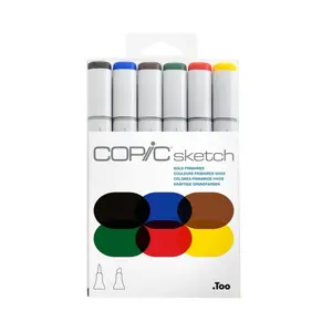 Copic - Sketch Marker Set - Bold Primaries, 6 pk