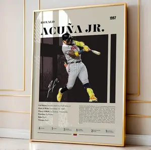 Ronald Acuña Jr Poster, Baseball Poster, Sports Poster, Baseball Player Gift, Baseball Wall Art, Sports Bedroom Posters