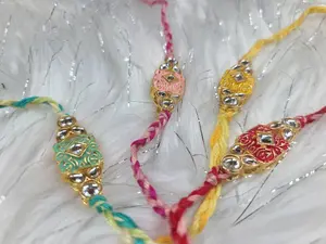 Rakhi for brother | Metal Rakhi | Raksha Bandhan | Handmade | Customized | Personalized | Crystals | Gems | Indian Bracelet