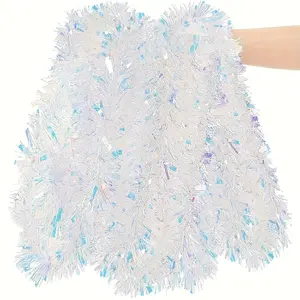 Homemade Festive Decorations Include Ribbon Wreaths, Foil-Wrapped Wreaths, And Glitter Foil Garlands, Perfect for Christmas, Weddings, And Parties